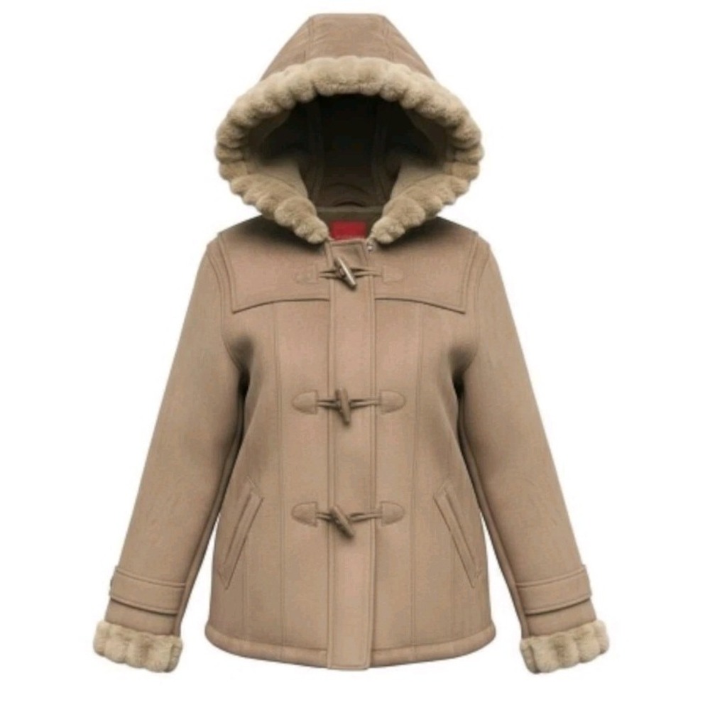 Vintage Y2K Esprit Faux Suede Shearling Coat Women's XL  Jacket NWOT 2000s